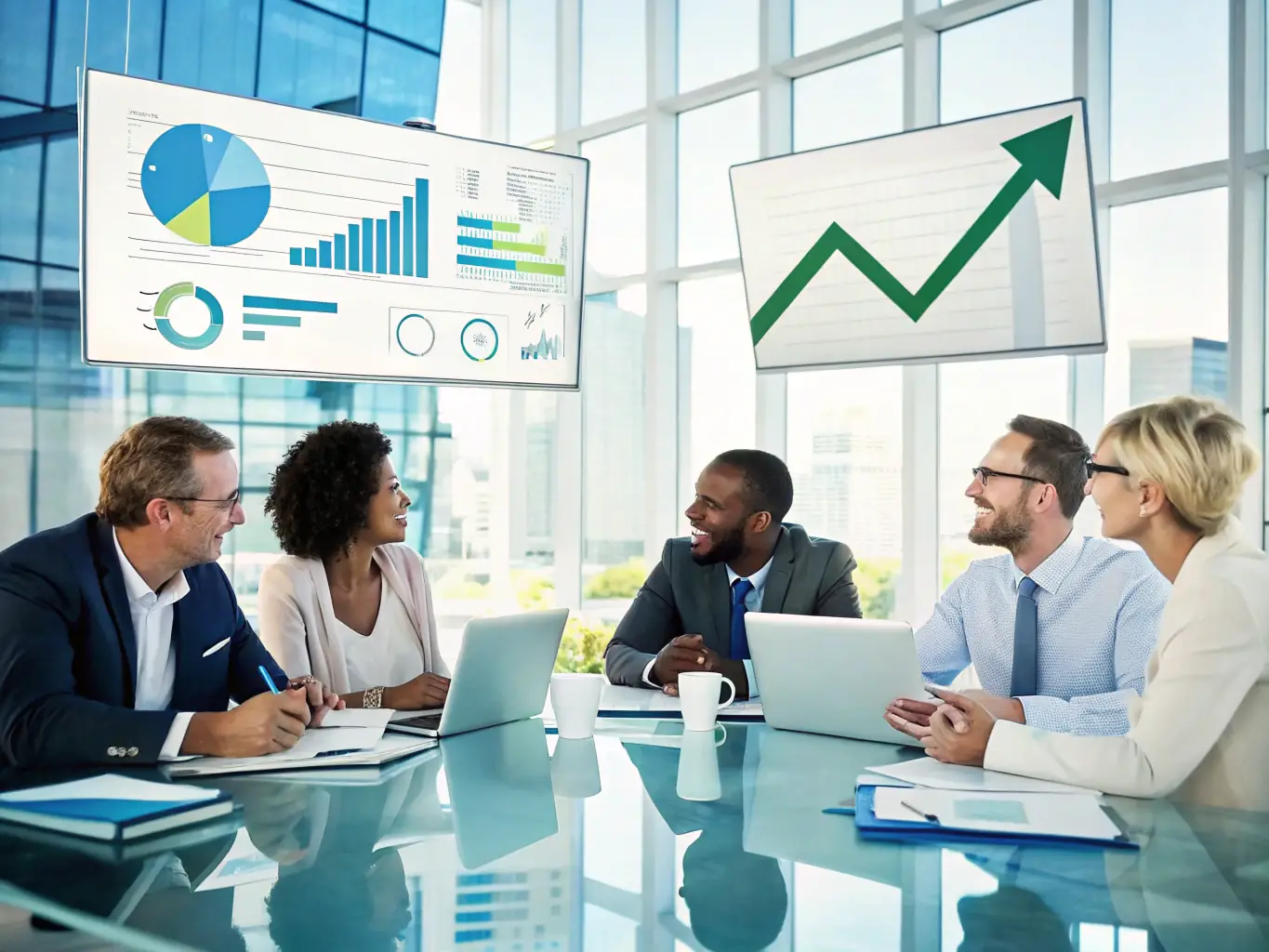 A diverse group of entrepreneurs collaborating in a modern workspace, symbolizing growth and innovation.
